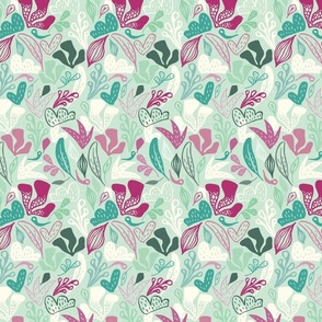 Outdoorsy Abstract Orchid and Sage - Medium
