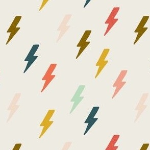 Rainbow Lightning Bolt Pattern on Cream 