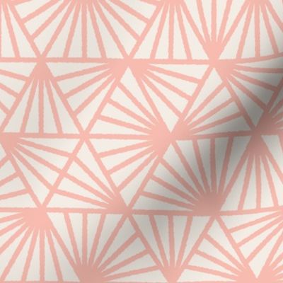 Early Dusk, peach and white (Medium) – geometric triangles and textural lines