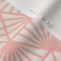 Early Dusk, peach and white (Medium) – geometric triangles and textural lines