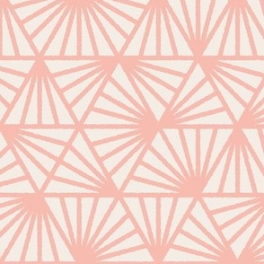 Early Dusk, peach and white (Medium) – geometric triangles and textural lines