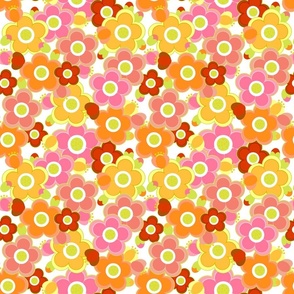 60's floral - hot hues