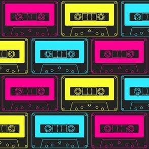 Neon Cassette Outlines