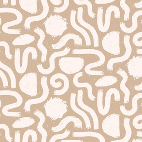 Painted Shapes Beige and Ivory - Small