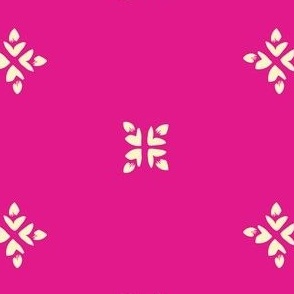 Hot Pink Small Leaf Pattern