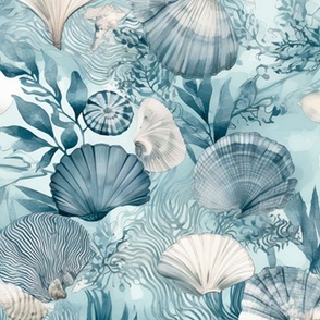 Sea shells, large, blue 