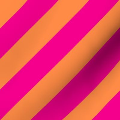 Barbie Pink and Tangerine Diagonal Stripes