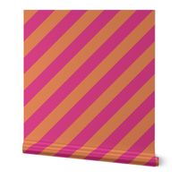 Barbie Pink and Tangerine Diagonal Stripes