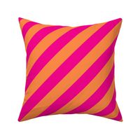 Barbie Pink and Tangerine Diagonal Stripes