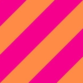 Barbie Pink and Tangerine Diagonal Stripes