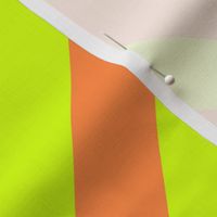 Tangerine and Neon Lime Diagonal Stripes