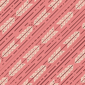 Pink Diagonal Arrow Stripes