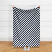 Classic Navy and Ivory Diagonal Stripes