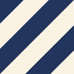 Classic Navy and Ivory Diagonal Stripes