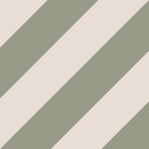 Sage Green and White Coffee Diagonal Stripes