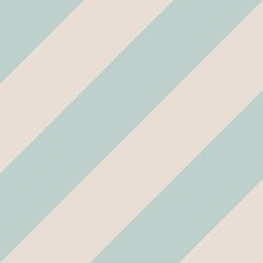 Sea Glass and White Coffee Diagonal Stripes