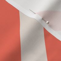 Coral and White Coffee Diagonal Stripes