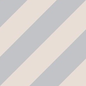 Harbor Grey and White Coffee Diagonal Stripes