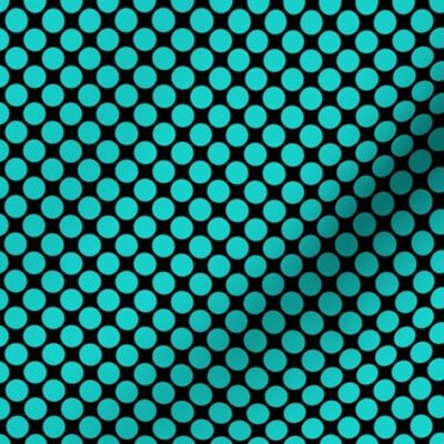 Big Blue Cyan Polka Dots || classic geometric shapes circles (medium)