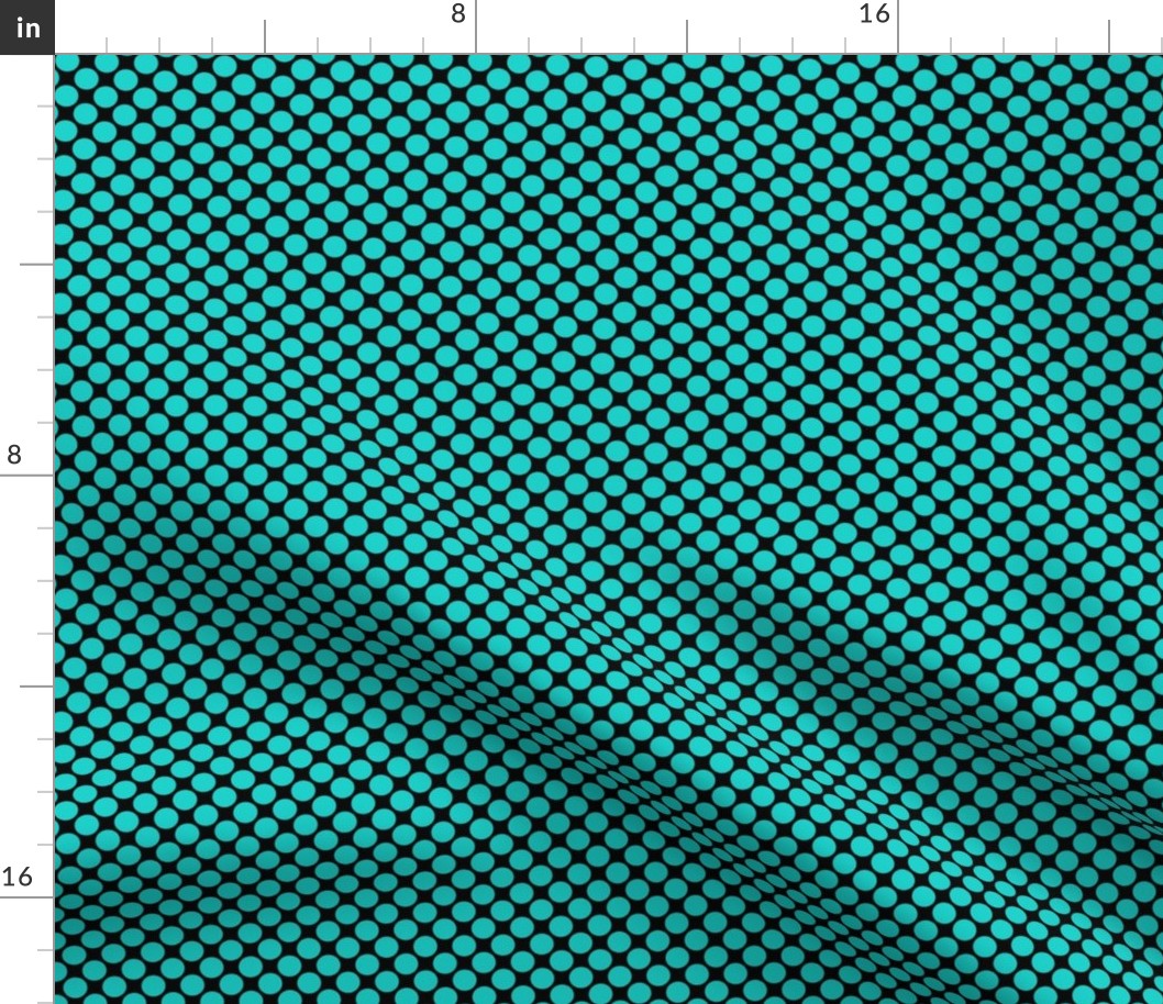 Big Blue Cyan Polka Dots || classic geometric shapes circles (medium)