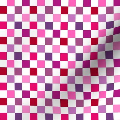 1/2” Checkers Pink Purple Red and White