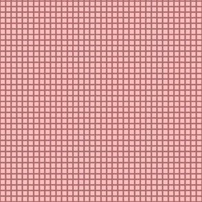 Small Garden Fence Grid - Pink on Maroon 