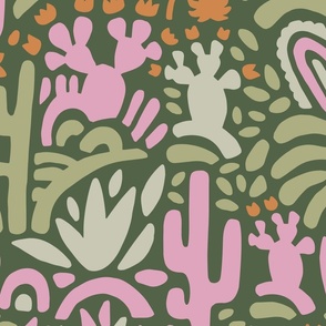 Desert Spirit – Southwest Landscape in Green and Pink