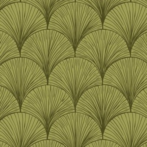 6" Moss-green Fern Scallop Pattern 