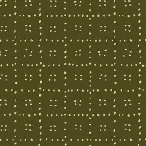 4x4 Dark Green Dotted Square Grid Pattern