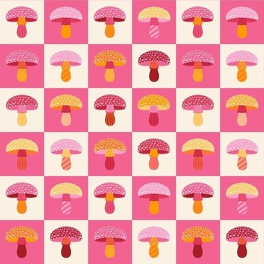 Pink and Orange Mushrooms 