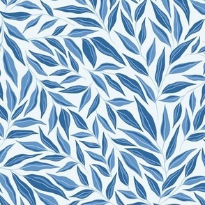 Large Botanical Twig Leaves Toss in Navy Cornflower Blue 12in