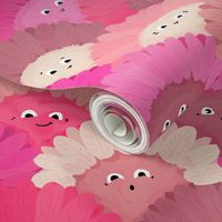 12x12 - Cute Pink Daisies - Hot Pink Cute Flowers for Tween Girls