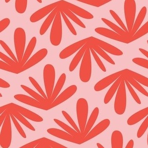 Small - Modern abstract floral, women's wear, homewares, colorful, red, pink, large abstract floral red and pinkwallpaper