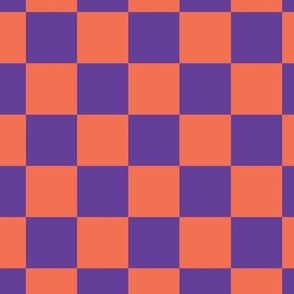 Halloween Checkers (orange and purple gingham)