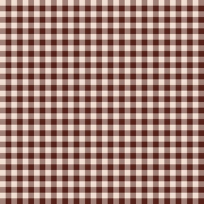 5” gingham - blush/maroon