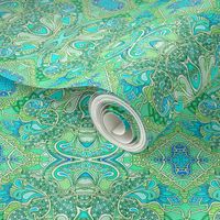 Aqua Heart Vine Paisley