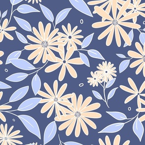 yellow daisy floral pattern