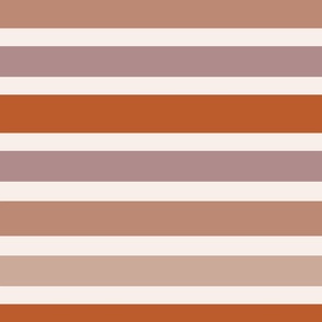 Warm earth tone stripes - light mauve, nude pink, terracotta.