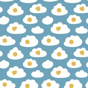 (small) sunny side up sky egg clouds on blue