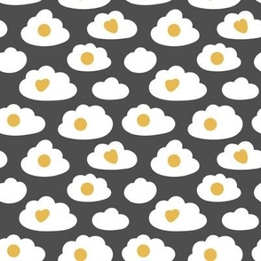 (small) sunny side up sky egg clouds on dark grey