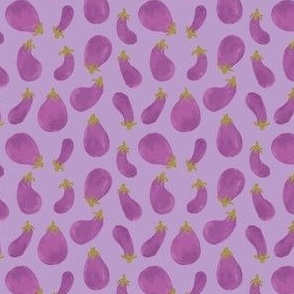 (x-small) eggplants on lilac
