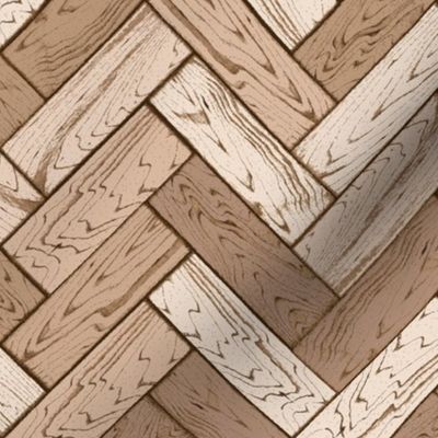 Hand Drawn Maple Herringbone Wood Paneling (Regular)