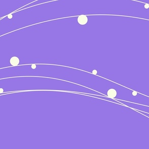 Geometric Wave and Circle Bubbles in Purple and White  (Horizontal, Large)