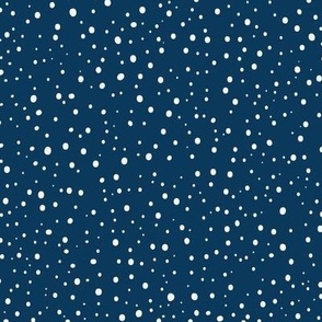 Large - Winter Falling Snow on Navy Blue