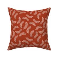 Retro shapes graphic beige rust red 