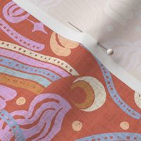 Chanterelle Clouds, Snails, and Rainbows - Terracotta Pastels