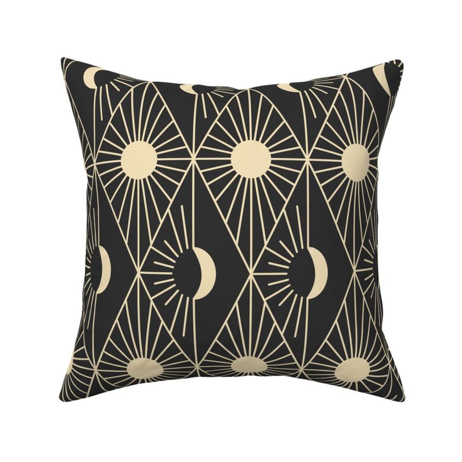 Whimsigothic Art Deco Sun and Moon | Fabric | Spoonflower