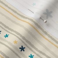 Small scale // Stripes and Starfish // Neutral Ivory Ecru // Cute Dip