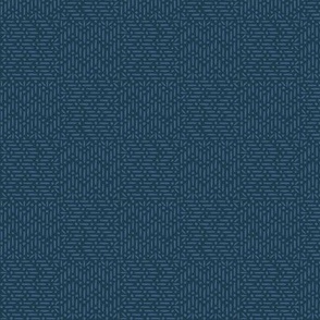 Granary Check, navy and dark blue (Small)– textural marks with lines and dots