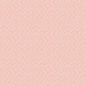 Granary Check, peach and white (Small)– textural marks with lines and dots